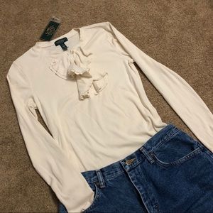 Never worn Ralph Lauren Ruffle Henley